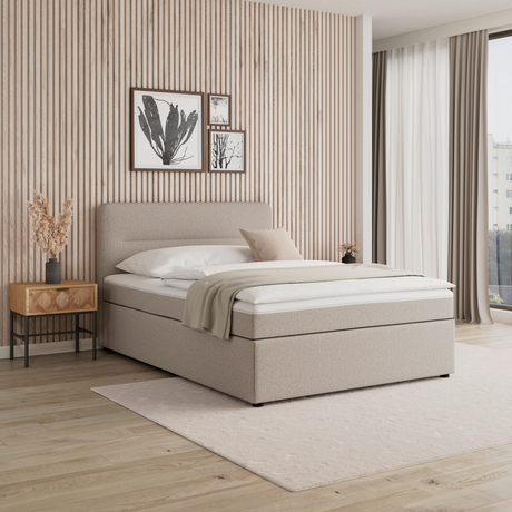 Boxspringová postel MARCO 140x200, šedohnědá